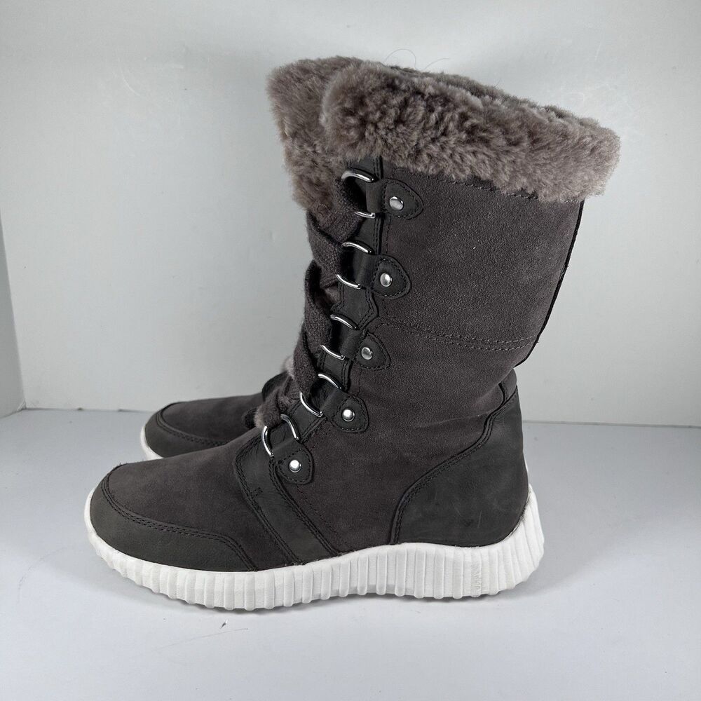 Johnston & Murphy XC4 Waterproof Suede Shearling Fur Lined Boots Women's Size 8M - Picture 3 of 9